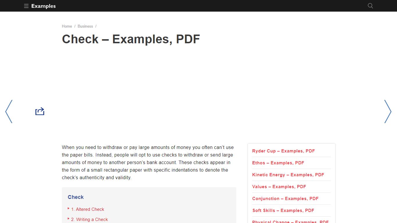 Check - Examples, PDF | Examples